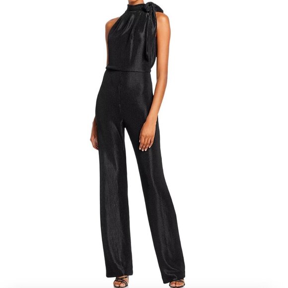 Black Halo Pants - NWT Black Halo Audrey Tie Neck Jumpsuit in Magneto